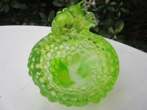 Image 1 of Liuli Gongfang Pate De Verre Small Glass Bowl Trinket Tray, vintage