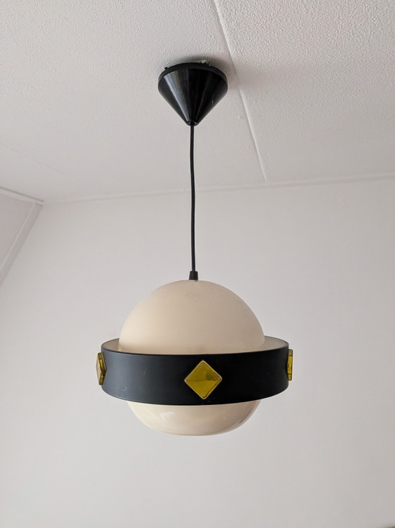 Image 1 of Mid Century Space Age saturn pendant 70s