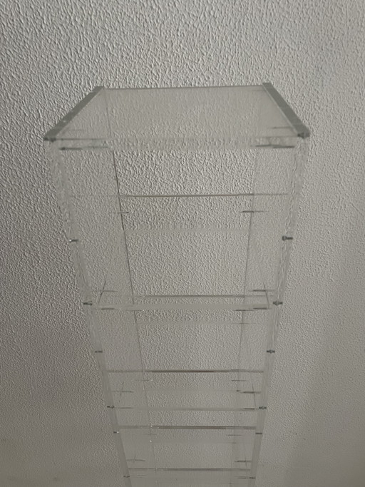 Vintage Plexiglas CD-Rek / Toren – Jaren 80 Design (David Lange Stijl)