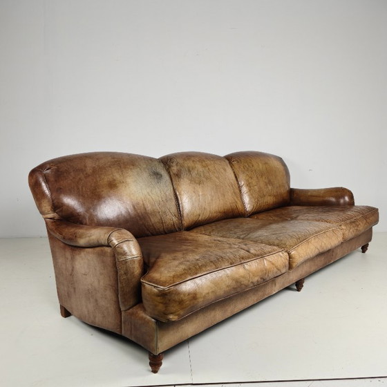 Sofá de cuero estilo Howard & Sons inglés – Siglo XX – Sofás de 3 plazas, Leather (photo 4 of 12)