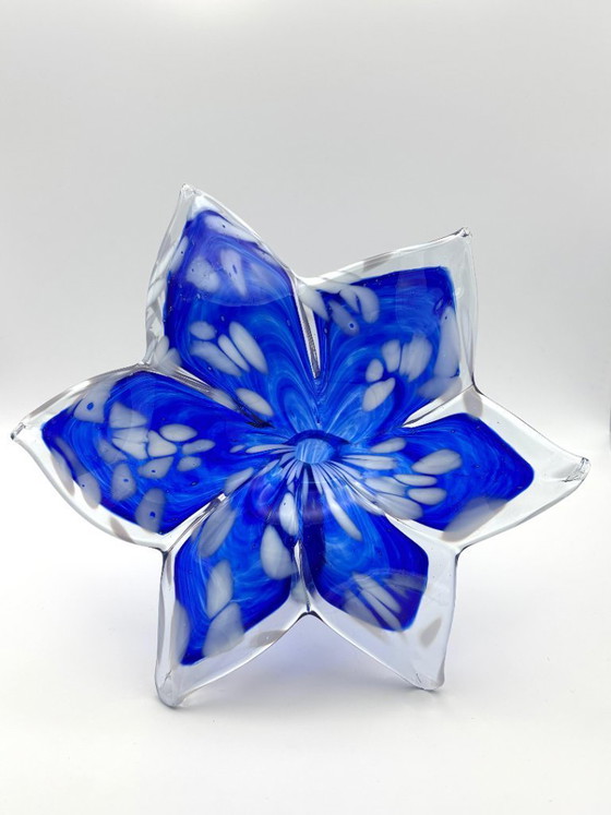 Image 1 of Paire de fleurs en verre artistique, fabriquées à la main en Italie selon la tradition vénitienne de Murano, 20 x 20 x 10 cm