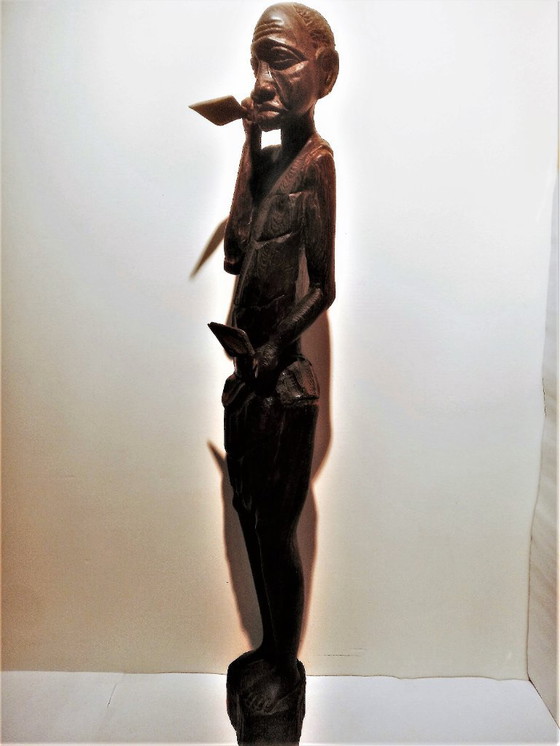 Image 1 of Statues africaines de grands et petits chasseurs/guerriers