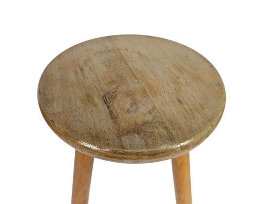 Image 1 of Sgabello - Treppiede - Sgabello da mungitura - Tabouret - stile Charlotte Perriand - legno - anni '60