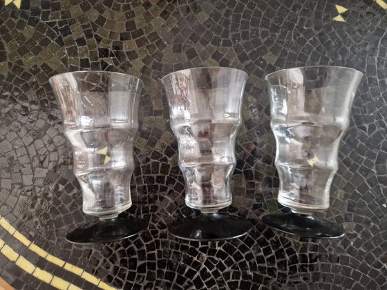 Set of 3 glasses and carafe with stopper, designed by Josef Hoffmann around 1925, manufactured by J. & L. (photo 3 of 16)