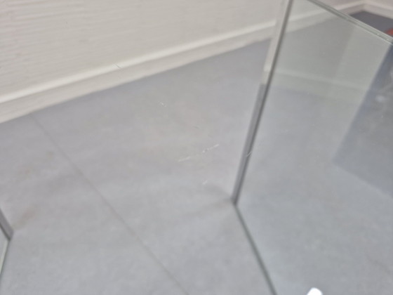 Vintage chrome and glass side table minimalist. (photo 8 of 14)