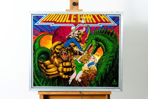 Atari Flipper Middle Earth Poster, gerahmt