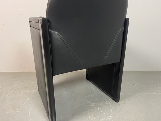 Mid-Century Bulo Belgium Armchair in Black Leather, Postmodern / Memphis Style, 1980s Ref.: CH2017 (photo 6 of 10)