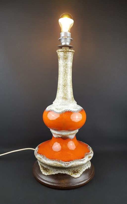 Vintage Mid-Century Dümler & Breiden Fat Lava Floor Lamp, West German Pottery, 1960s/1970s
