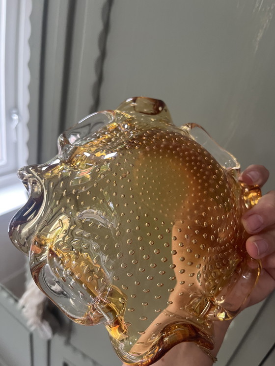 Image 1 of Vintage Murano Amber Geel Honey Asbak