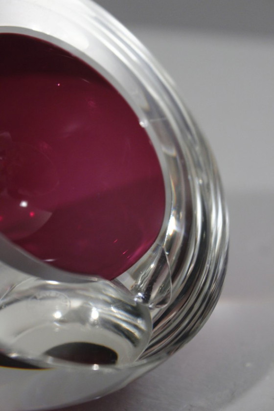 Image 1 of Cendrier Sommerso cristal de Saint Louis vintage design moderniste XXème