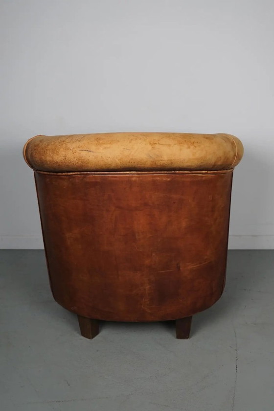 Image 1 of Vintage Nederlandse cognackleurige leren clubfauteuil