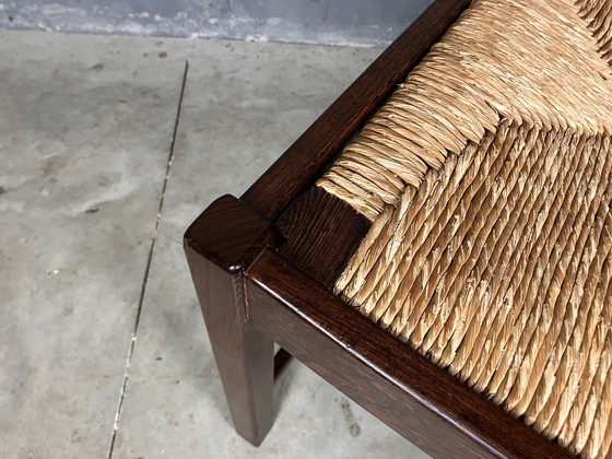 Image 1 of 6 Stühle Binsen Wenge Brutalist Mid Century