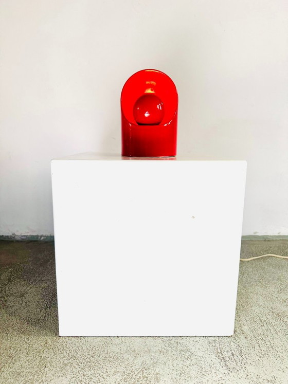 Model 'Venezia' Red Glazed Ceramic Desk Lamp by SC3 Italy for Philips, Italy 1960s – Table lamps (photo 6 of 6)