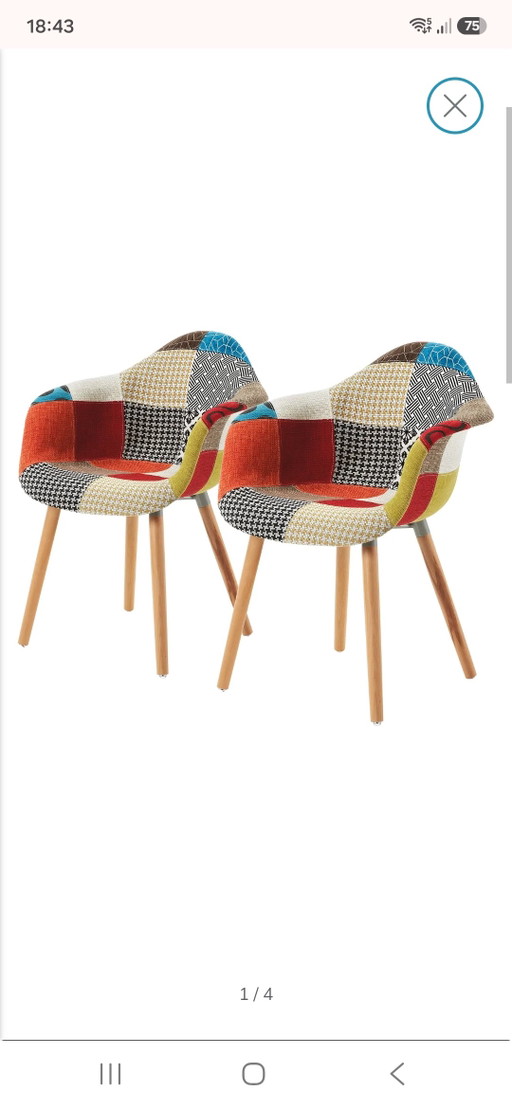 Set of 6 multicolored Norrwood Dining chairs – eetkamerstoelen, Textile