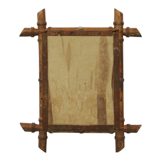 Image 1 of Espejo antiguo de imitación bambú de 42x36 cm.
