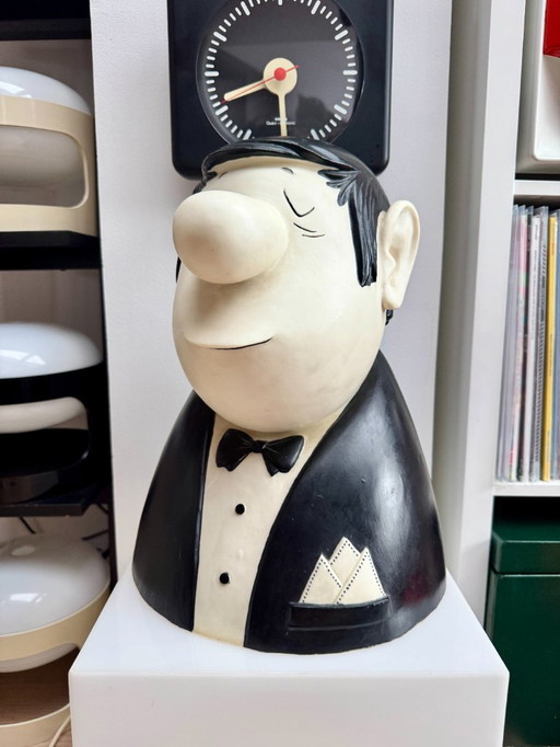 Large Vintage Loriot Bust – Mr. Müller-Lüdenscheid | Hand-Painted Sculpture | Original 1974 |