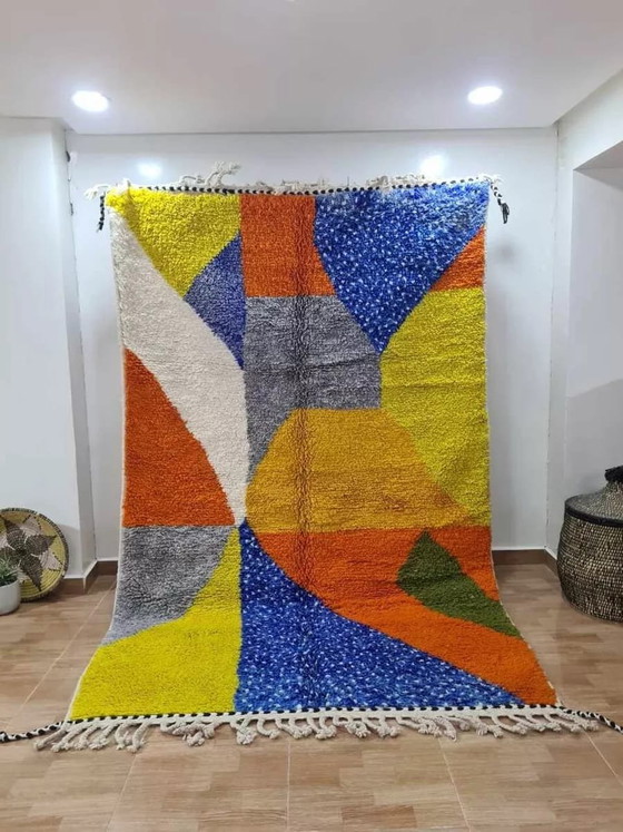 Tappeto tradizionale berbero marocchino dell'Atlante con motivi colorati, 150/250 cm – Aime Té, Tappeti, Wool (photo 3 of 5)