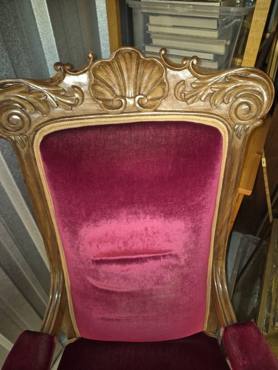 Image 1 of Antieke eiken brocante stoel