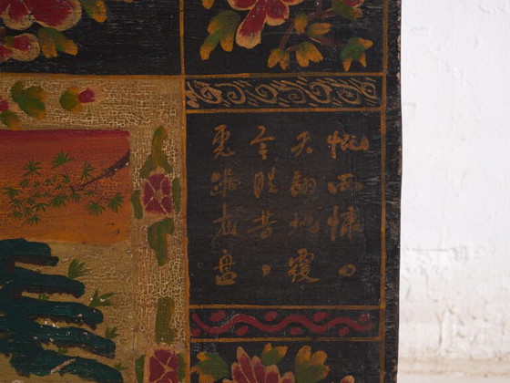 Antique painted trunk in pine wood – China, circa 1900 – Storage cabinet, Iron (photo 38 of 40)
