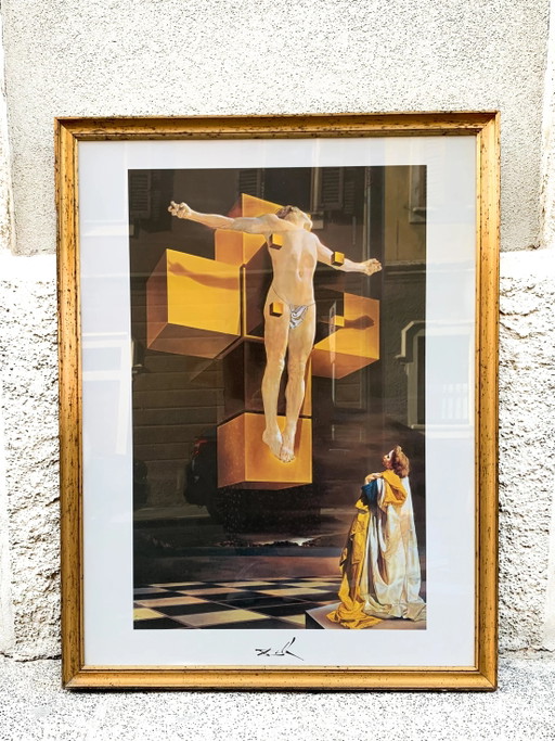 Impression Salvador Dalì années 1960 sur bois