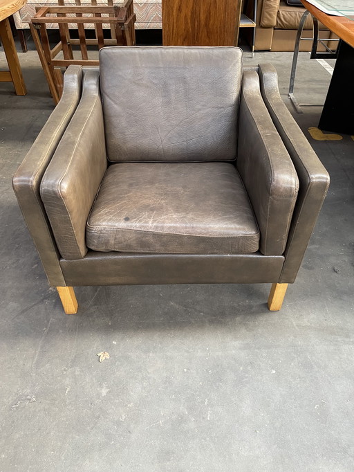 Vintage Scandinavian Design Brown Leather Armchair from 1970’s