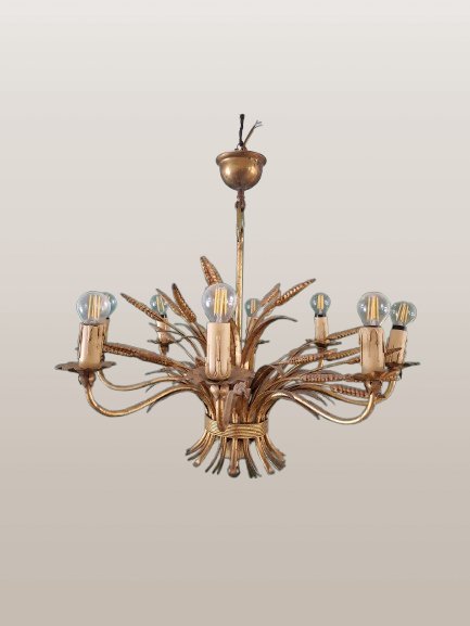 Hans Kögl Hollywood Regency Style Pendant Lamp. – kroonluchters, Metal, Vintage