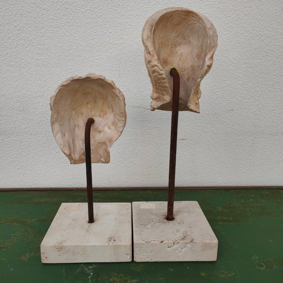 Image 1 of Portretkop, buste, beeld van Apollo en Juno. Gips SET PRIJS