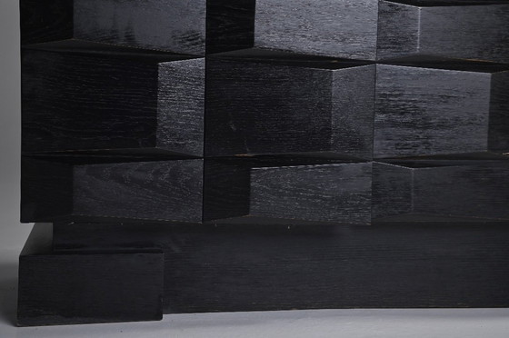 Image 1 of CREDENZA BELGA CON DESIGN TRIDIMENSIONALE ANNI '70