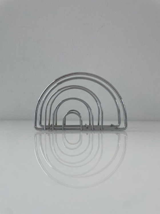 Image 1 of Porta tovaglioli cromato postmoderno con archi