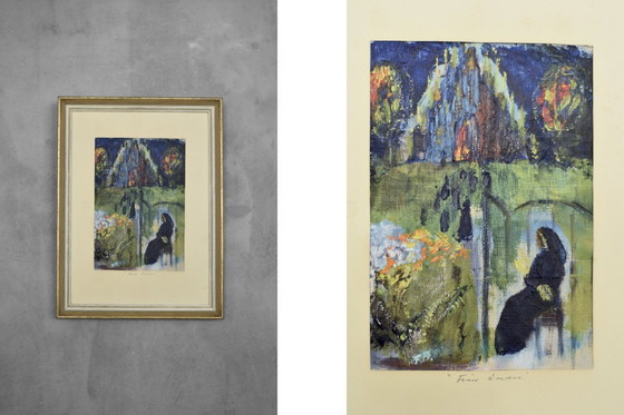 Image 1 of Frideborg Bryth, Finis Lordes, Olio su tavola, 1950, incorniciato