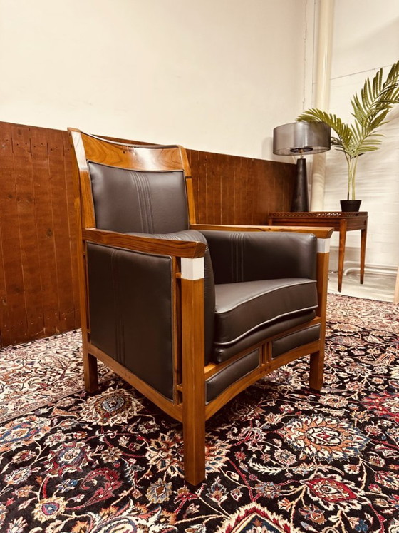 3x Schuitema Art Deco High Black Armchair – Leather, Metal (photo 11 of 18)