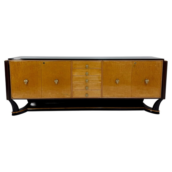Luciano Frigerio Nettuno Credenza Curva in Pergamena per Frigerio di Desio 1970 – Cassettiere, Brass (photo 4 of 27)