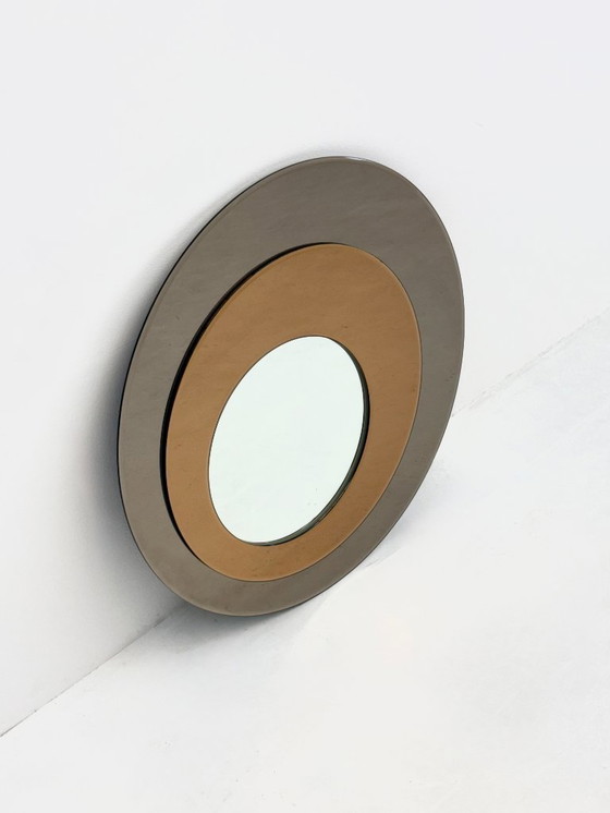 Image 1 of Wand spiegel rond van Metalvetro Galvorame met bruin tinten