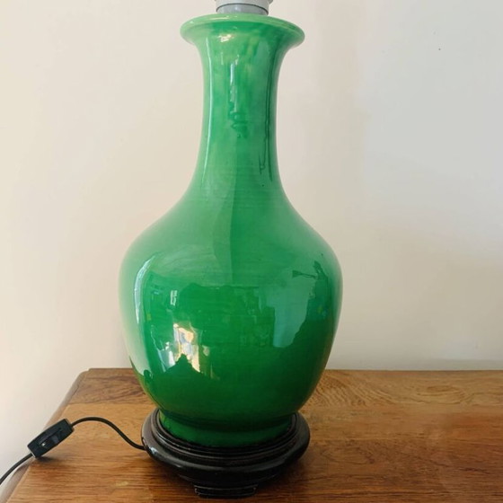 Image 1 of Old green lamp base