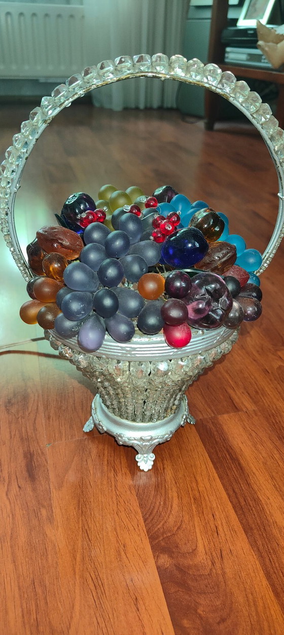 Image 1 of Tschechische Art Deco Obstkorb Lampe