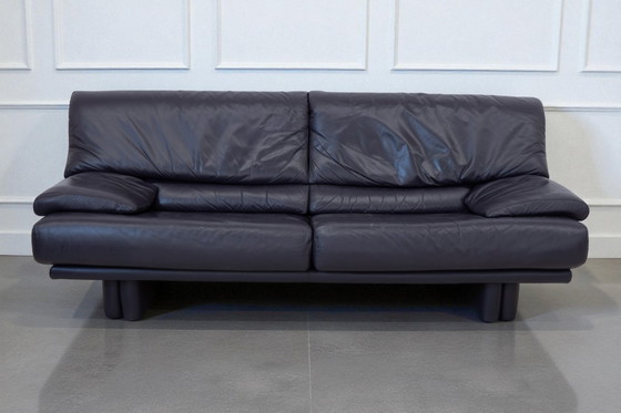 Image 1 of Divani in pelle di design vintage – Viola – Design italiano anni '80