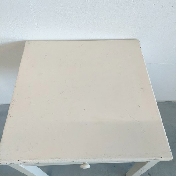 Image 1 of Set of 2 vintage Brocante side tables, plant table, coffee table, hallway cabinet with drawer