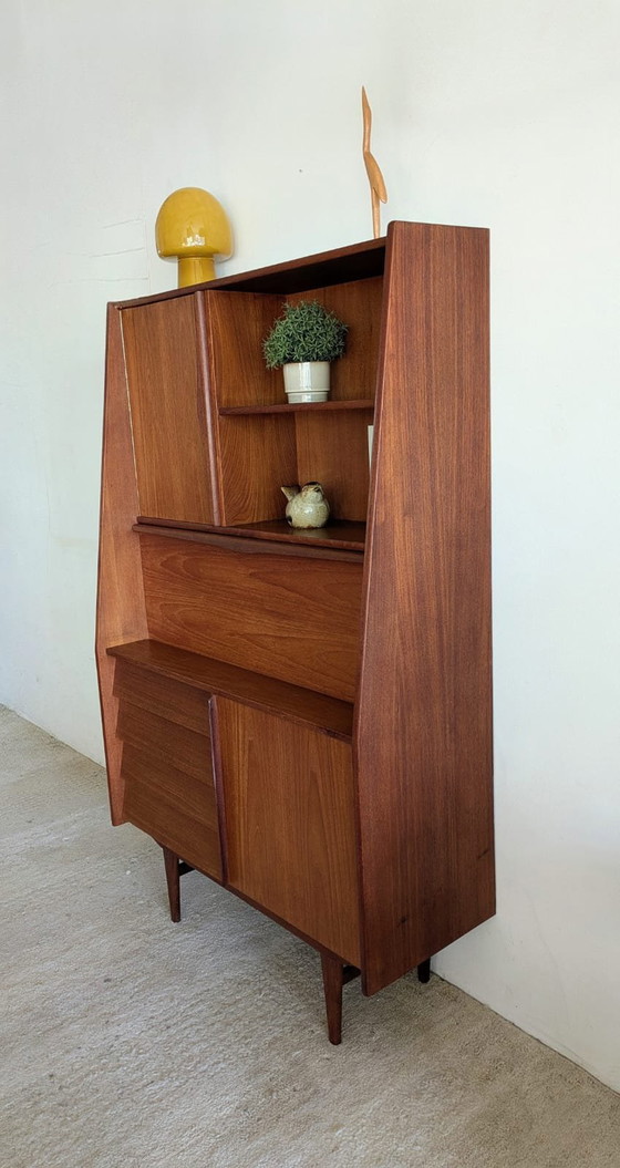 Image 1 of Vintage Teakhouten Highboard, Buffetkast Jaren '60