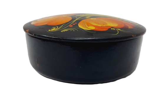 Image 1 of Boîte ronde en bois Hohloma