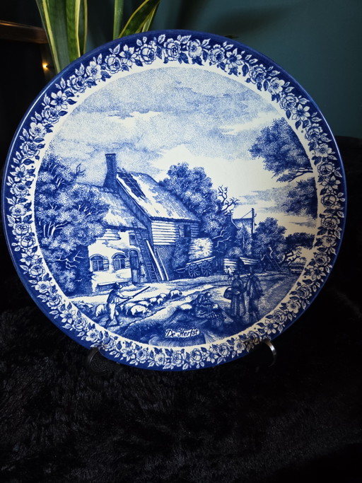 Delfts Blauw Herfst Bord – wanddecoratie, Ceramic