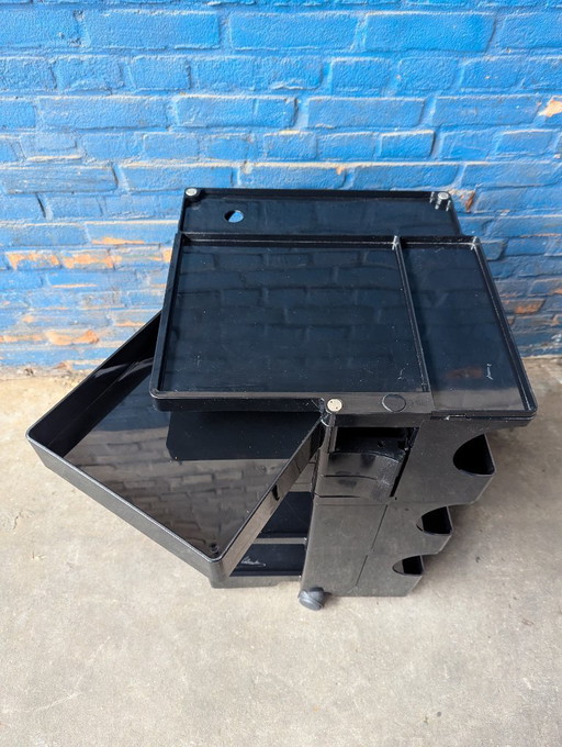 Midcentury black Boby trolley by Joe Colombo 1970s