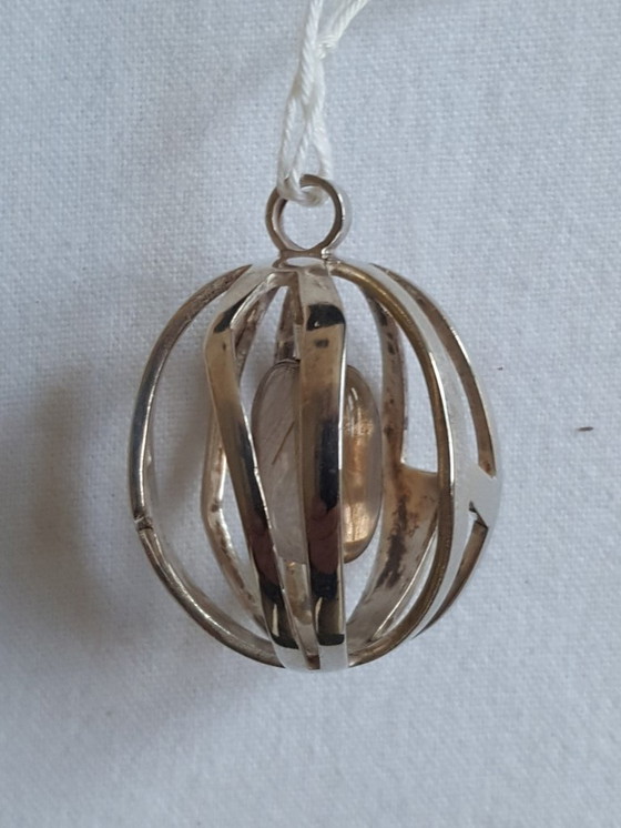 Image 1 of Jewelry: pendant, silver and rock crystal, unique, 1960s