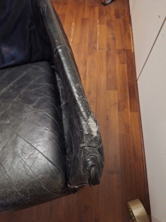 Image 1 of Montis Chaplin design fauteuil, zwart leer vintage / project