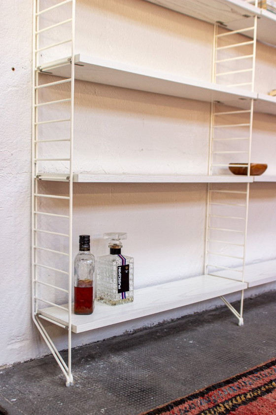 Image 1 of Original Nisse String shelf, vintage mid-century white highboard