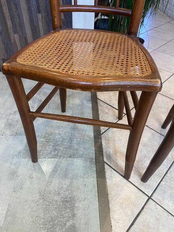 Image 1 of Coppia N1 di sedie antiche in canna e legno del 1900