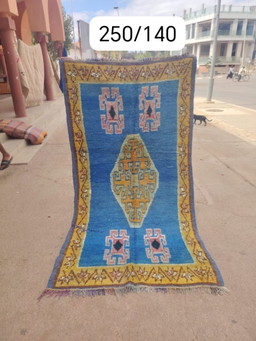 Handgeknoopt Berber kleed wol 250x140cm