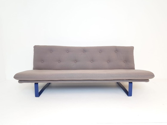 Artifort C684 Kho Liang Le Bank Blauw Bruin – 3-5 zitsbanken, Metal, Textile, Vintage (photo 3 of 14)