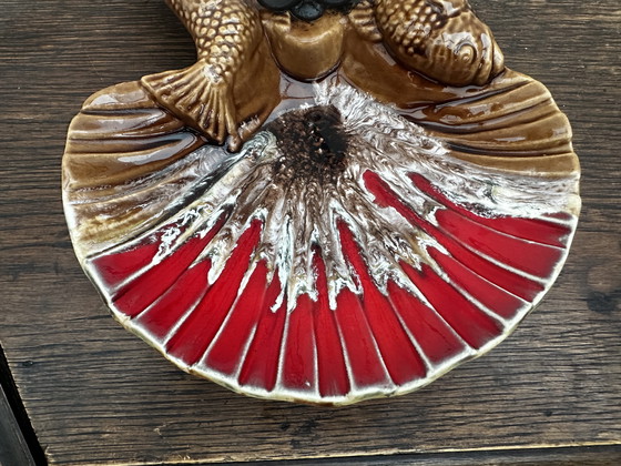 Image 1 of Serviteur à Hors D'œuvres Vintage Céramique Barbotine attribué Vallauris