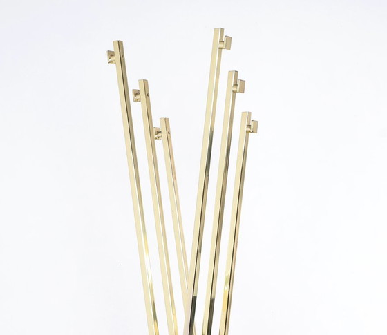 Image 1 of Romeo Rega brass and travertine standing coat rack, 1970s