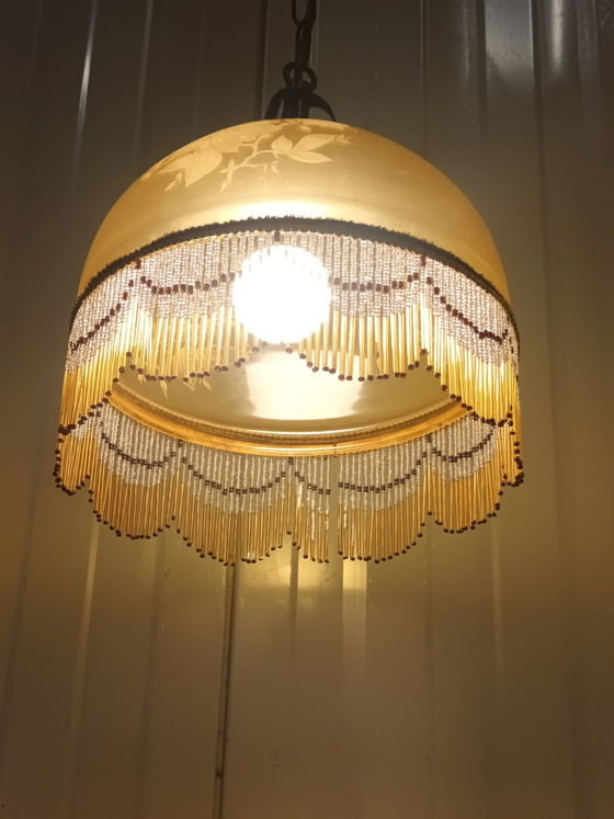 Koppel Vintage Hanglamp Met Kralen – Hanglampen, Copper, Glass (photo 7 of 15)